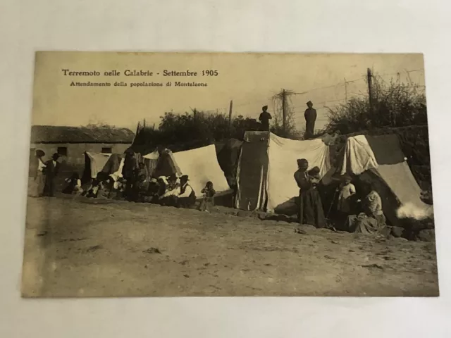 1905 Terremoto Calabrie Monteleone Vibo Valentia Attendamento Cucina Ed. Modiano