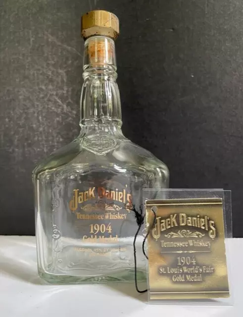 Jack Daniels 1904 Gold Medal EMPTY Bottle w/ Box, Cork, and Hang Tag