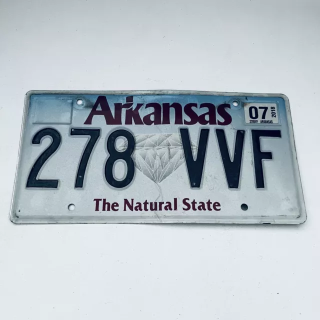 2018  Arkansas Natural State Passenger License Plate 278 VVF