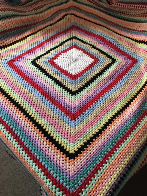 200x200cm Large Handmade Crochet Knee Rug Afghan Granny Throw Blanket Bed Cover