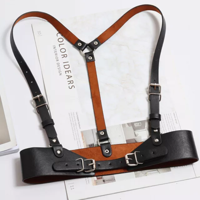 Women Leather Belt Body Chest Harness Waist Suspenders Retro Corset Straps