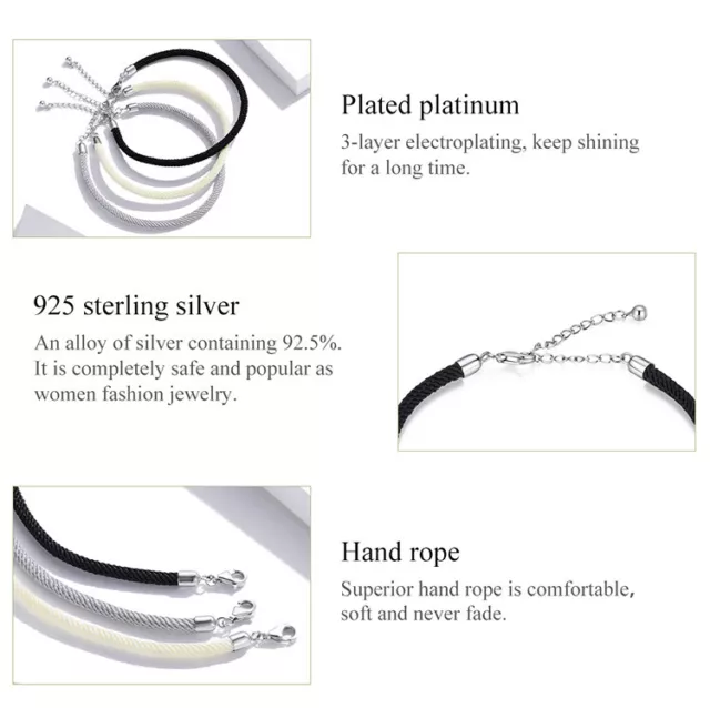 Bamoer Fashion 925 Sterling Silver Basic Bracelet DIY Charms Beads Jewelry Women 3