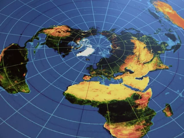 FLAT EARTH POSTER: Azimuthal Equidistant Projection - USGS Nautical Radar Map XL 3