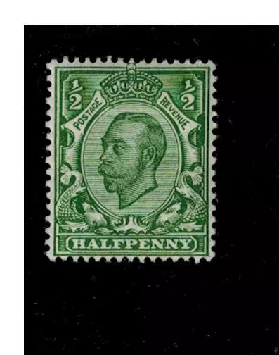 KGV GEORGE V DOWNEY 1/2d  GREEN imperial crown wmk SG 339 MM ^^