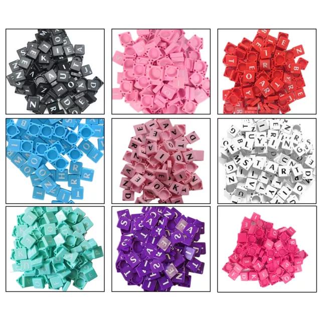 100 Pcs Quality Plastic Tiles English Alphabets Letters Numbers Game Arts Crafts