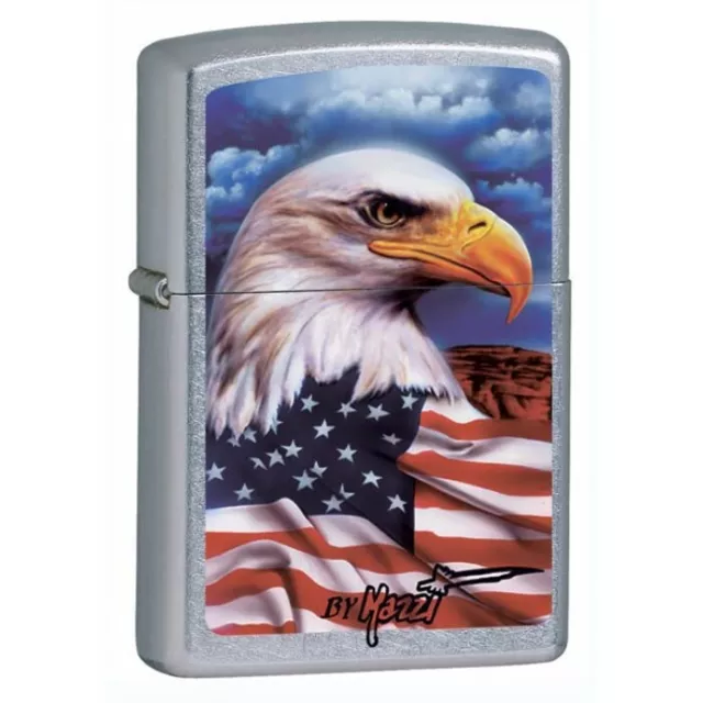 ZP9  Zippo Lighter: American Eagle by Mazzi  Street Chrome 24764