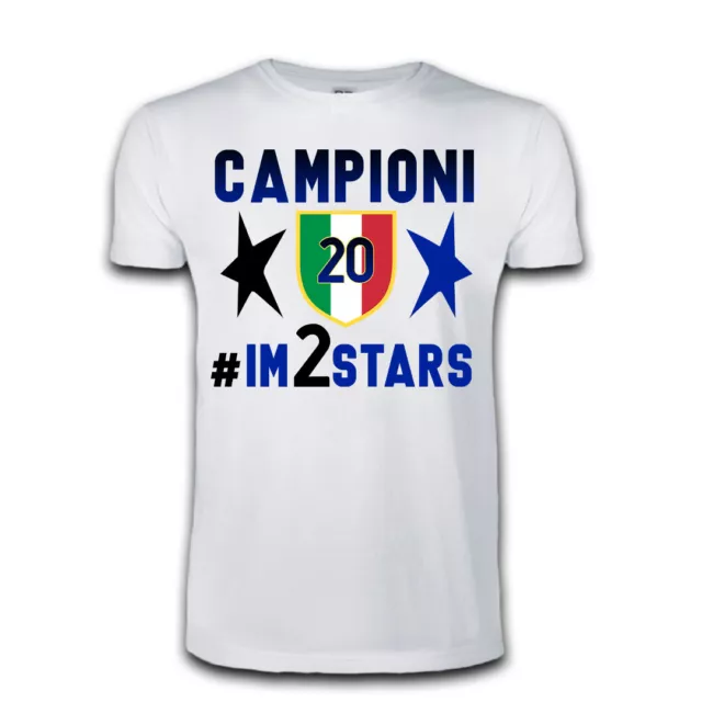 TShirt Maglia Inter Campione Italia 2024 maglietta Im 2 Stars T-Shirt Scudetto