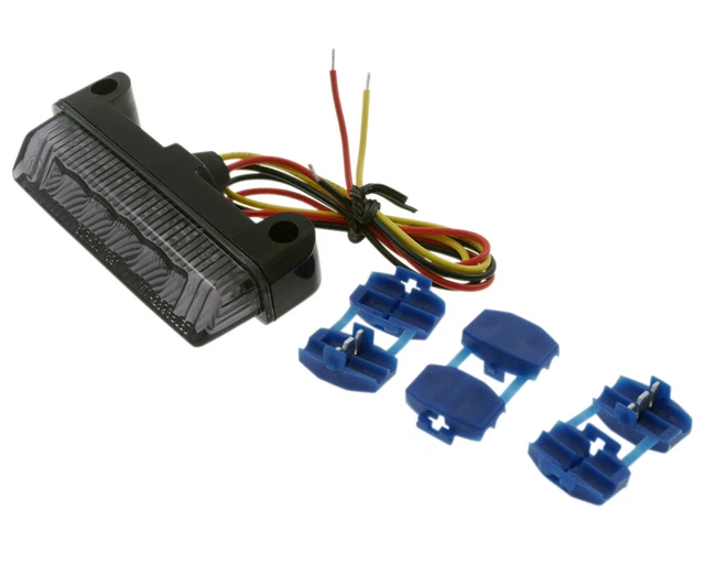 Feu arrière mini LED, verre teinté, 78x16x32mm, scooter, quad