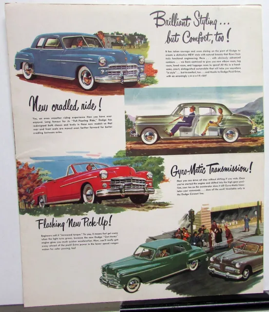 1949 Dodge Dealer Color Sales Brochure Folder Large Full Line Nice Rare 2