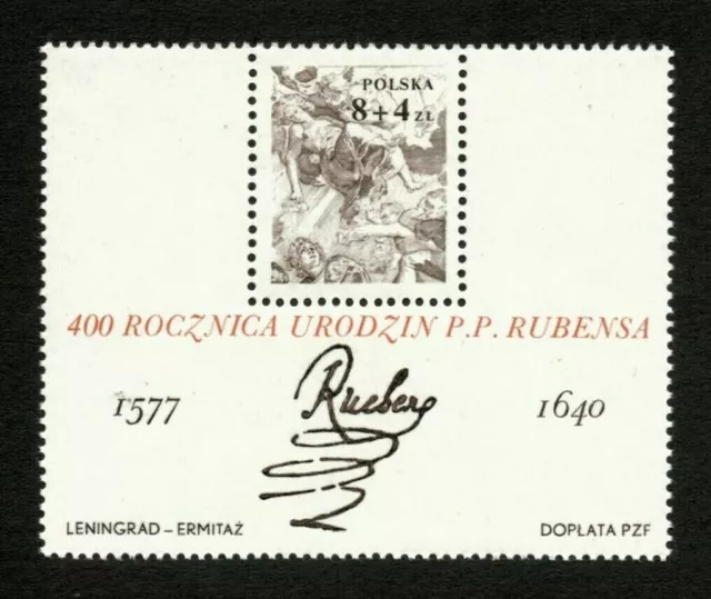 Poland 1977 - Scott# B134 - Peter Paul Ruben - Souvenir Sheet - MNH