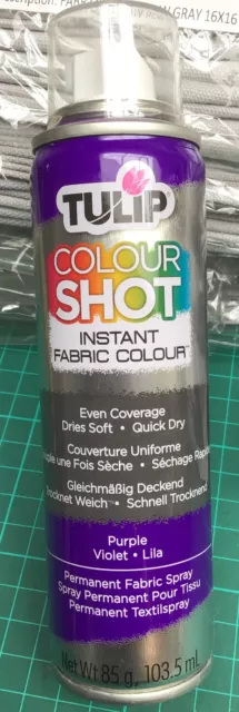 2x Tulip Colour Shot Fabric Spray Paint 3oz 103.5ml Neon Green