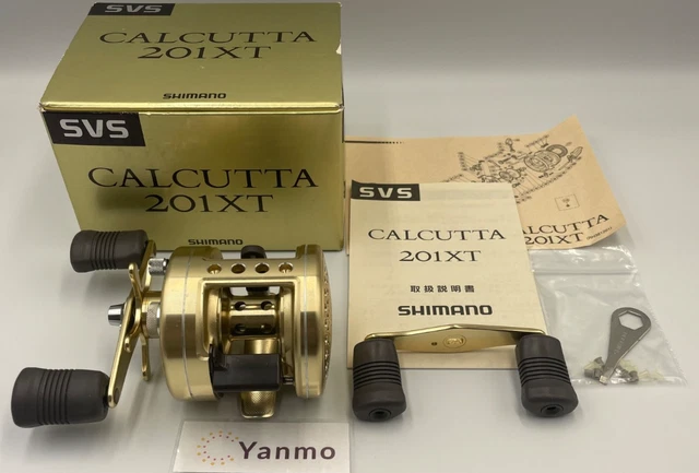 SHIMANO CALCUTTA 201XT ゴールド SHIMANO CALCUTTA 201XT Left Handle Baitcasting Reel W/Box