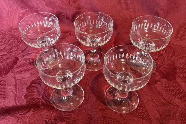 5 LIKÖRSCHALEN GESCHLIFFEN, Lausitzer Glas, Schnapsgläser Eierlikör DDR Vintage EUR 15,00