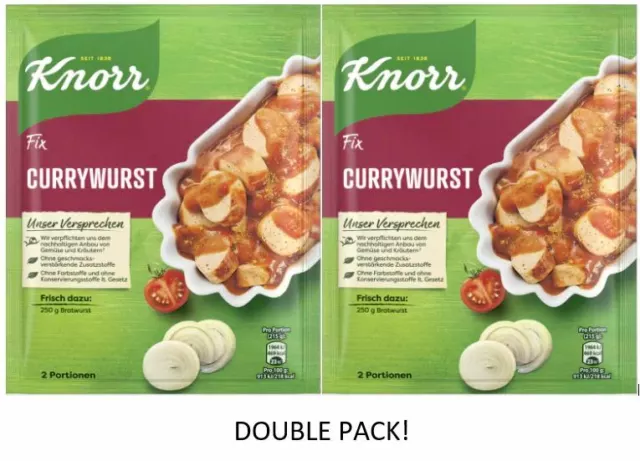 Knorr CURRYWURST FIX 2x 36g Packs for GERMAN Curry Sausage. UK Stock