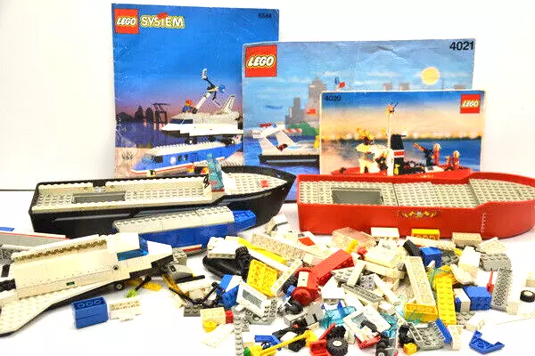 Lego 4021 polizia protezione acque 6544 navetta 4020 nave pompieri - set pezzi 11