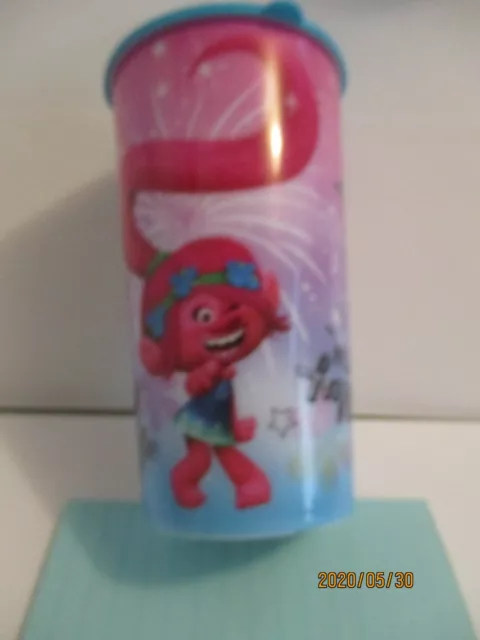 Trolls 16 oz PP Sports Tumbler With Lid and Straw NEW BPA Free