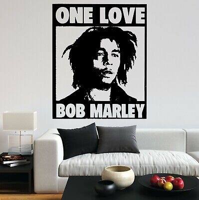 Bob MARLEY ONE LOVE REGGAE MUSICA Rasta Pace Vinyl Decal Wall Art Sticker Home