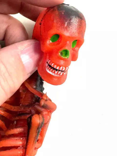 vtg Halloween 1973 Imperial Rubber Jiggler Skeleton Skull handing
