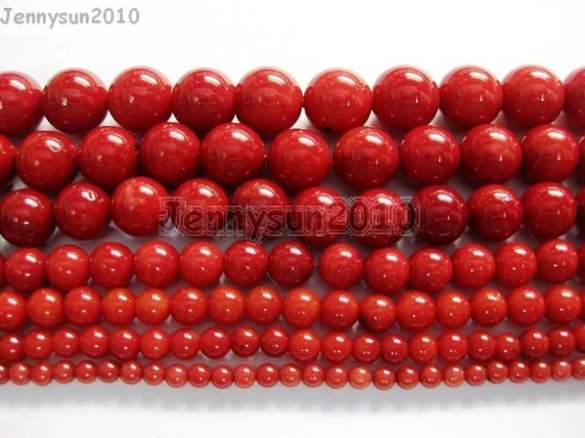 Red Natural Coral Gemstone Round Spacer Beads 16'' 2mm 3mm 4mm 5mm 6mm 7mm 8mm
