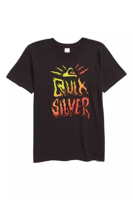 Quiksilver Big Boys M/12 Short Sleeve Black Logo Tee T-Shirt Cotton N Drippy