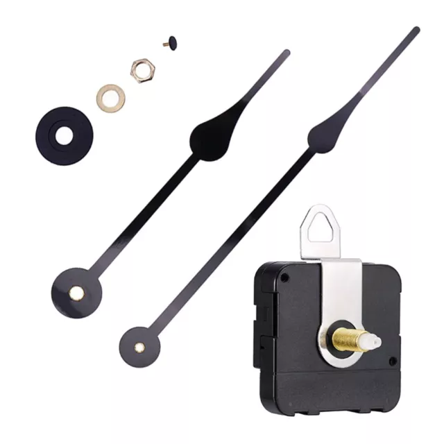 DIY Quartz Clock Mechanism Movement with Large Black Hands Wall Clock Repair Kit