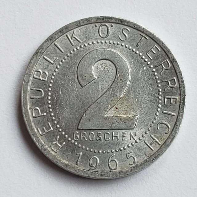 1965 Austria 2 Groschen, KM# 2876