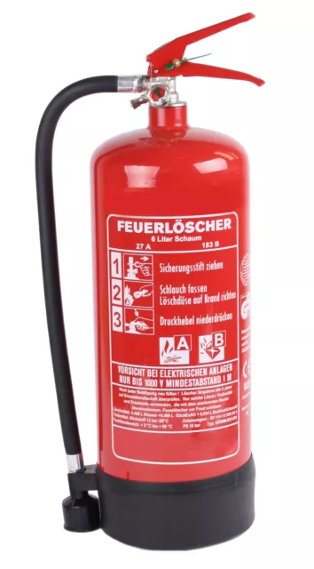 Feuerlöscher - Schaum 6 Liter - AB 9LE mit Halterung für Privat/Gewerbe EXDINGER
