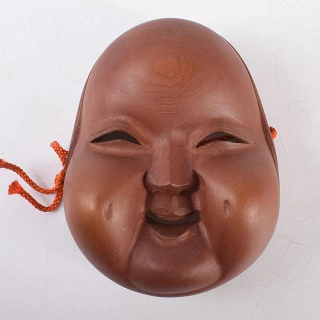 Noh Mask Nohgaku Gagaku Wood Carving Okame from Japan