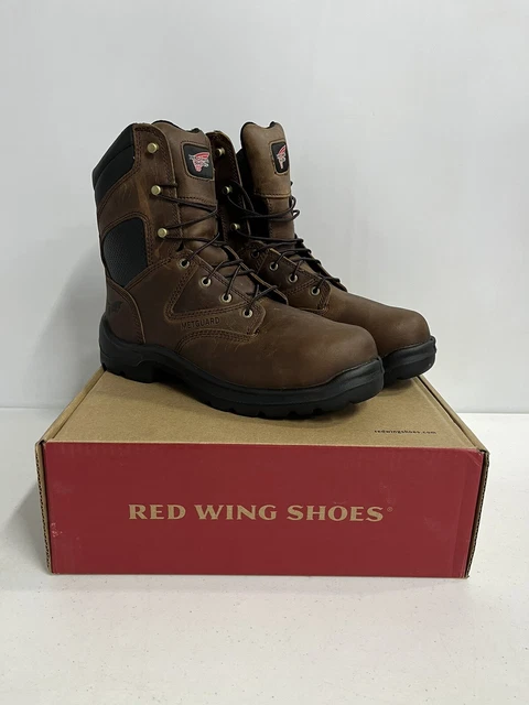 RED WING 4422 Flexbond Men's Brown Leather Safety Toe Metguard Boots Sz