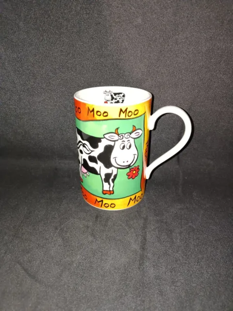 Vintage Dunoon Moo Cow Funny Farm Mug Jane Brookshaw Stoneware Made In Scotland
