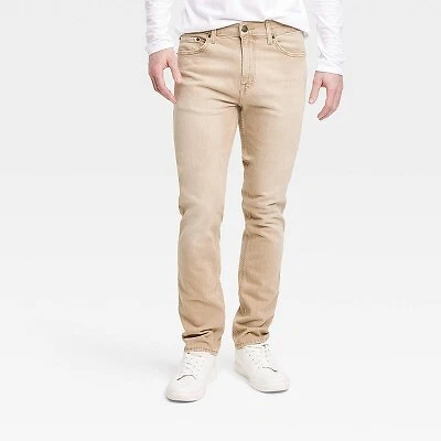 Men's Lightweight Colored Slim Fit Jeans - Goodfellow & Co Light Brown 38x34