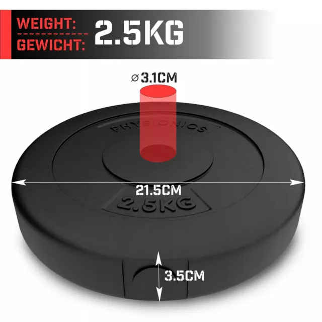 Set 45 kg  Barre d'haltère olympique 180 cm + poids en fonte
