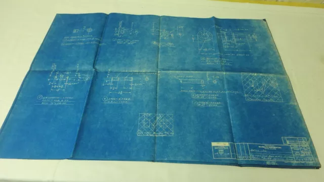 Antique Blueprint Industrial Art Detroit Automotive Ex-Cello Corp 1940 36"x24" B