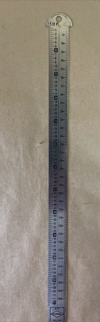 empire hook rule stainless steel 12 inch identical on both sides used