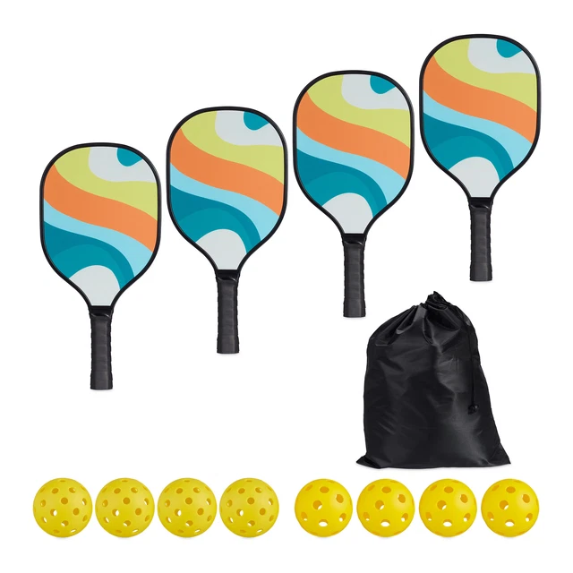 Set De 2 Raquettes De Pickleball Harayaa + 4 Balles + Sac – Carbone, Protection Bords – Débutants Et Familles