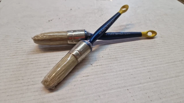 Pennello Ovalino Cinghiale a Ditale Pura Setola Bionda N° 10 Manico Legno