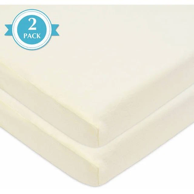 Sábanas ajustadas modernas de algodón beige para mini cuna - American Baby Company