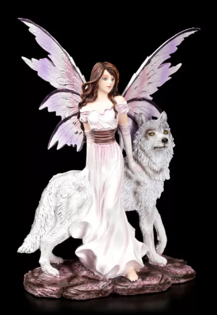 Elfen Figur - Alari mit ihrem Wolf - Fee Fantasy Deko Begleiter Fairy - Fee Fant