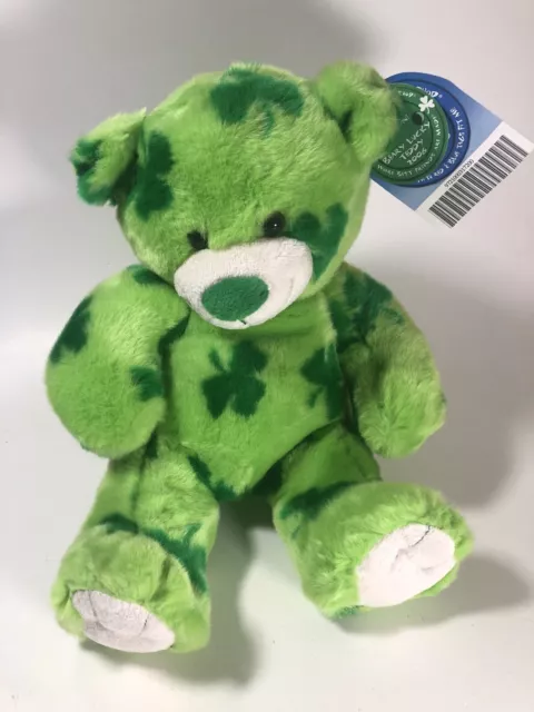 Build A Bear  Limited Edition BEARY LUCKY TEDDY CLOVER Shamrocks Green Plush New