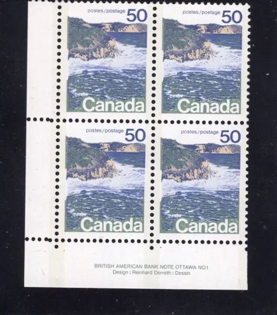 Canada 598iii Type II - NH 50¢ Seashore MINT LL PLATE 1, LF, CV$50