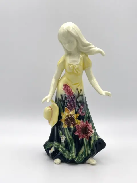 Tupton Figurine of a Girl with Hat, Hand Painted