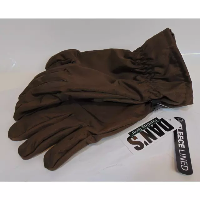 Dans Hunting Gear Gloves XL Fleece Lined Nylon Deer Bear Turkey Fishing Brown