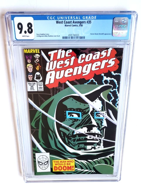 West Coast Avengers #35 Cgc 9.8 + 1 Of Only 7 On Census+ +Great Dr Doom Cover+