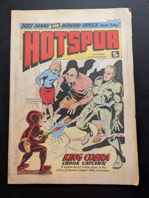 Hotspur Comic No 892, November 20th 1976, D.C. Thomson, FREE UK POSTAGE