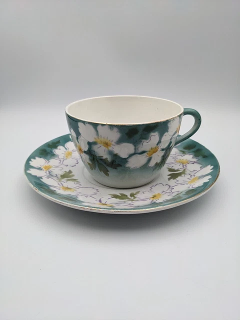 ensemble tasse soucoupe bol petit déjeuner Lunéville K&G décor floral