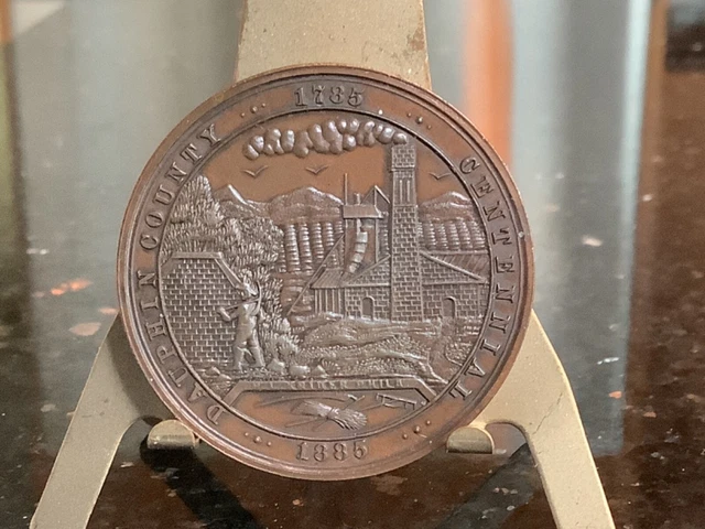 1885 Dauphin County Centennial PA. Bronze Medal Medal 38mm.R-7