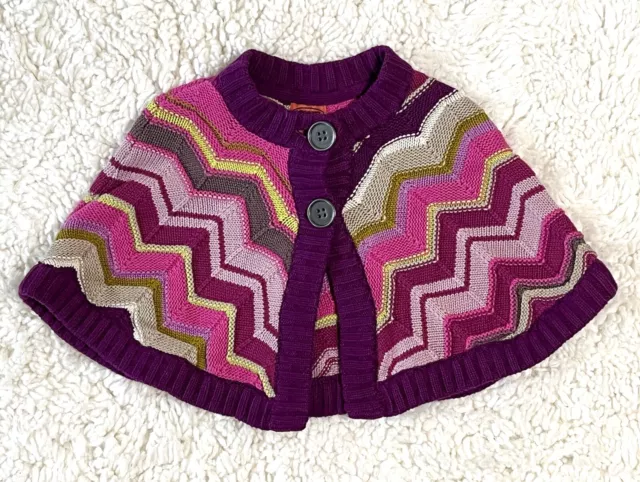 MISSONI For Target Girls Knit Shawl Cape Poncho Sweater Size L 2T-3T