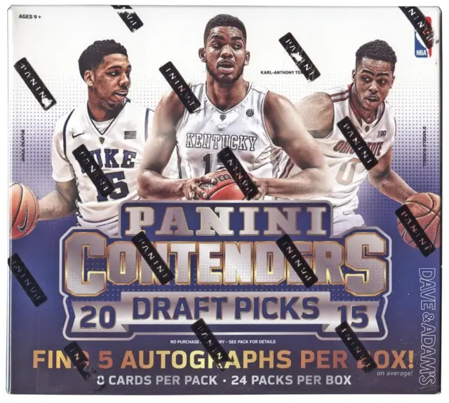 2015/16 Panini Contenders Draft Picks Basketball Hobby Box - 5 Autos Per Box!!!