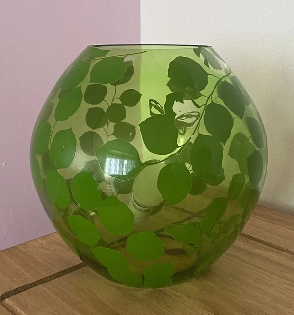 IKEA KNUBBIG BLOSSOM & Butterfly Glass Table Lamp Green Fully Tested