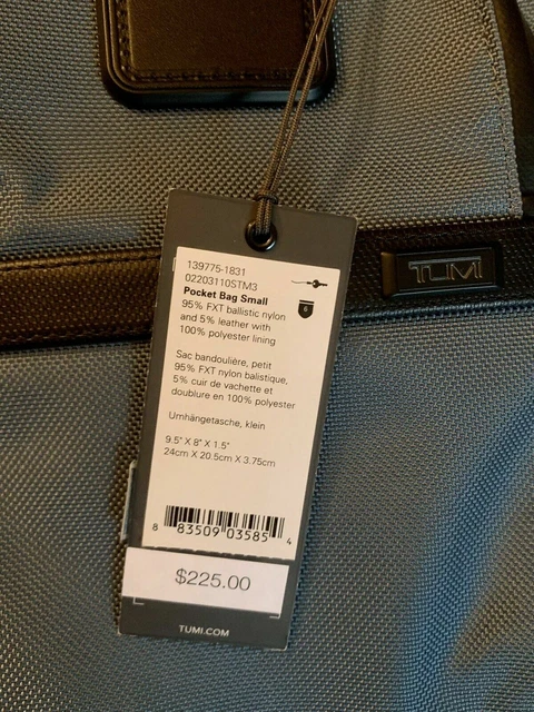 TUMI Alpha 3 Small Pocket Bag in Storm Blue FXT Ballistic Nylon+leather, NWOT 2